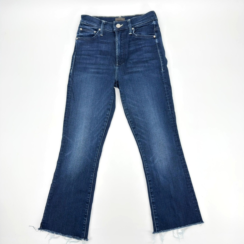 Mother The Insider Crop Step Fray Jeans Tongue And Chic Dark Wash